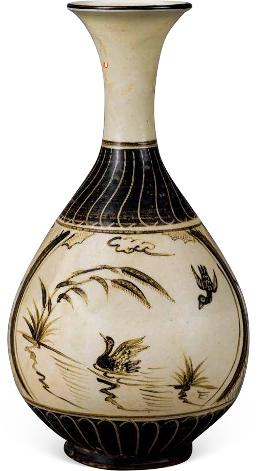 A Cizhou Ware Yuhuchunping With Ground Black Glaze · Song Dynasty (960-1279)