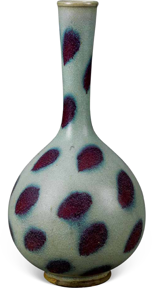 A Junyao Purple Splashed Bottle Vase · Five Dynasties and Ten Kingdoms Period (907–979)